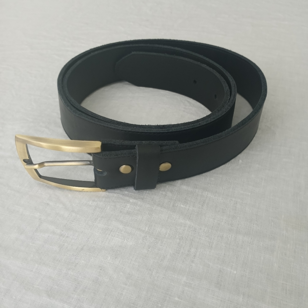 Nisolo Mens Black Leather Belt L
